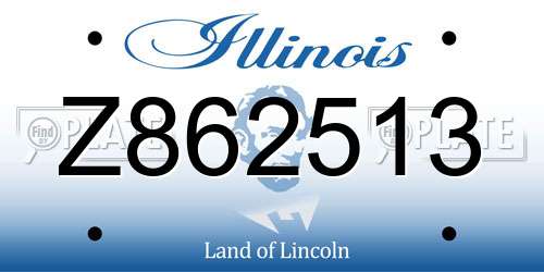 Z862513 Illinois License Plate