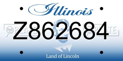 Z862684 Illinois License Plate