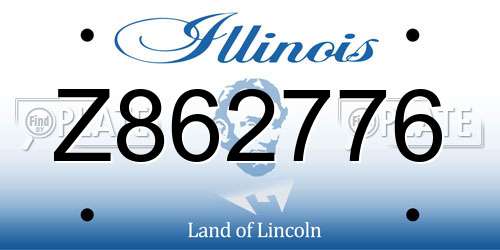 Z862776 Illinois License Plate