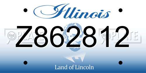 Z862812 Illinois License Plate