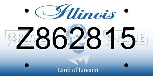 Z862815 Illinois License Plate