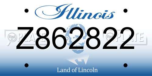 Z862822 Illinois License Plate