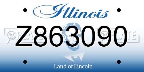 Z863090 Illinois License Plate