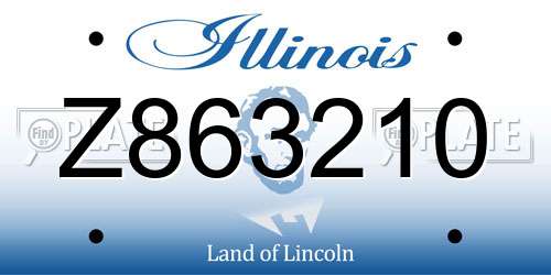 Z863210 Illinois License Plate