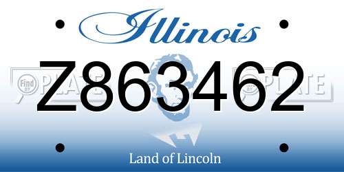 Z863462 Illinois License Plate