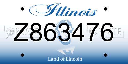 Z863476 Illinois License Plate