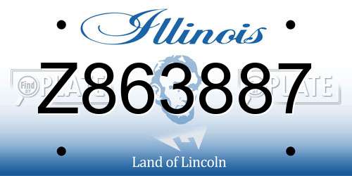 Z863887 Illinois License Plate
