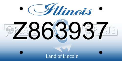 Z863937 Illinois License Plate