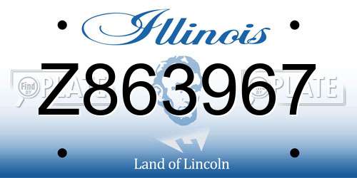 Z863967 Illinois License Plate
