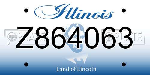 Z864063 Illinois License Plate