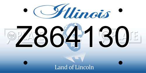 Z864130 Illinois License Plate