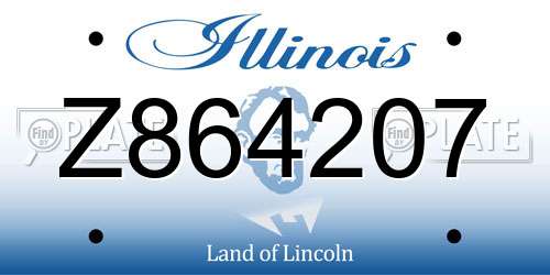 Z864207 Illinois License Plate