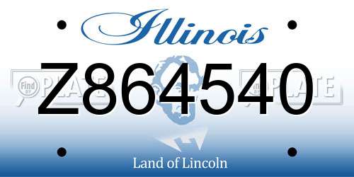 Z864540 Illinois License Plate