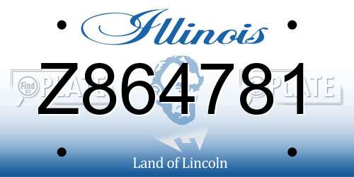 Z864781 Illinois License Plate