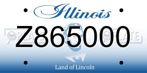 Z865000 Illinois License Plate