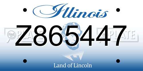 Z865447 Illinois License Plate
