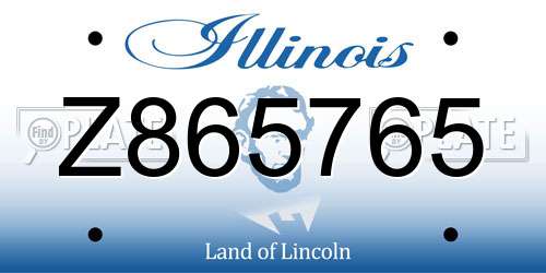 Z865765 Illinois License Plate