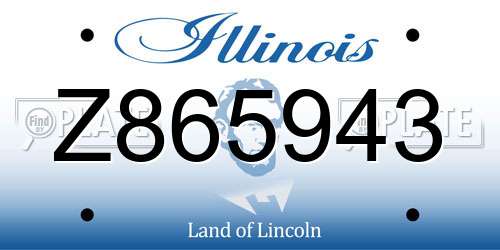 Z865943 Illinois License Plate