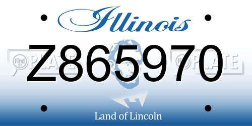 Z865970 Illinois License Plate