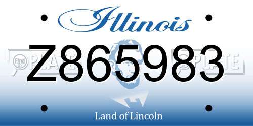 Z865983 Illinois License Plate