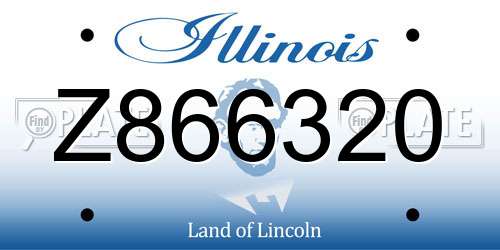 Z866320 Illinois License Plate