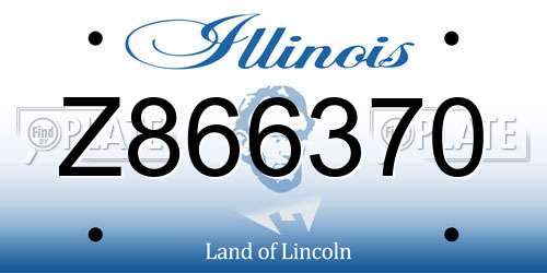 Z866370 Illinois License Plate