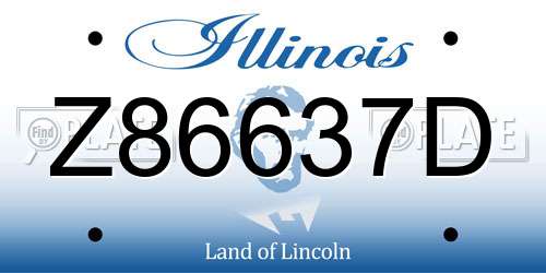 Z86637D Illinois License Plate