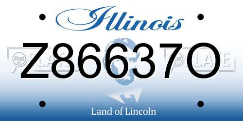 Z86637O Illinois License Plate