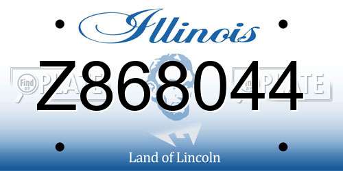 Z868044 Illinois License Plate