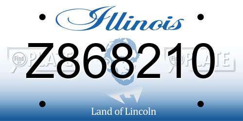 Z868210 Illinois License Plate