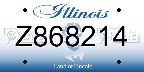Z868214 Illinois License Plate
