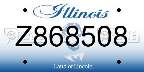 Z868508 Illinois License Plate