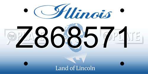 Z868571 Illinois License Plate