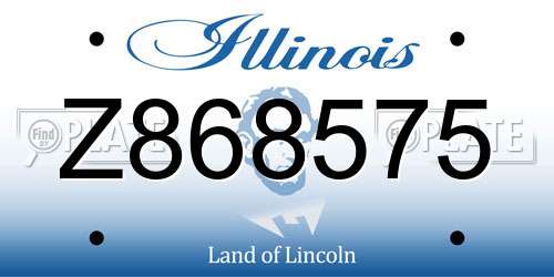 Z868575 Illinois License Plate