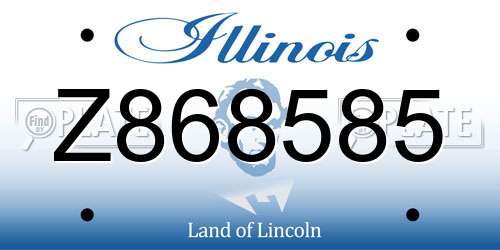 Z868585 Illinois License Plate