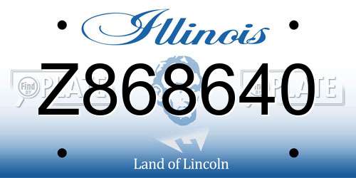 Z868640 Illinois License Plate