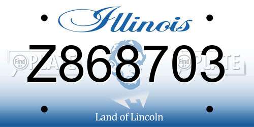 Z868703 Illinois License Plate