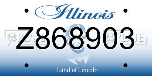 Z868903 Illinois License Plate