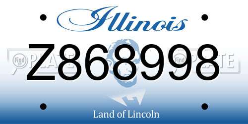 Z868998 Illinois License Plate