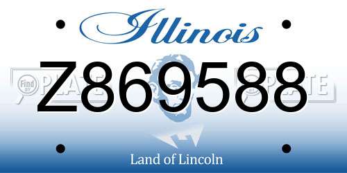 Z869588 Illinois License Plate
