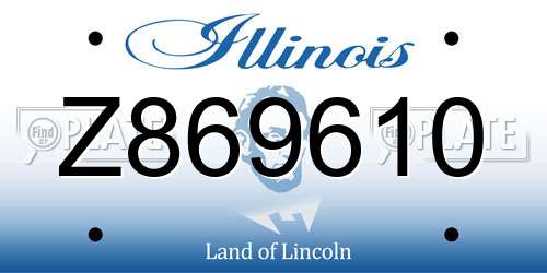 Z869610 Illinois License Plate