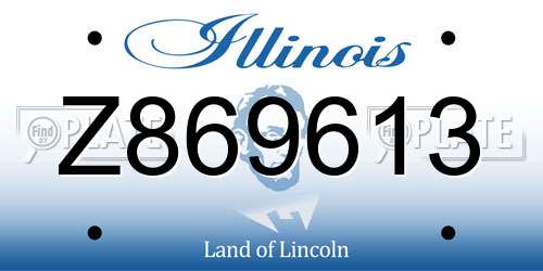 Z869613 Illinois License Plate