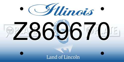 Z869670 Illinois License Plate