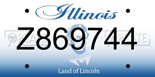 Z869744 Illinois License Plate