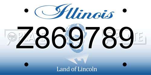 Z869789 Illinois License Plate