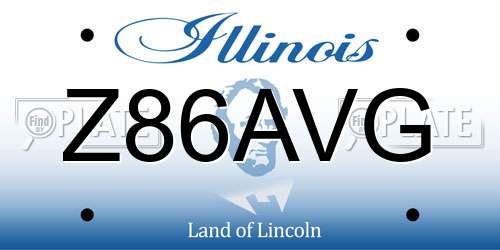 Z86AVG Illinois License Plate