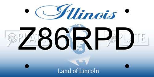 Z86RPD Illinois License Plate
