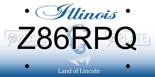 Z86RPQ Illinois License Plate