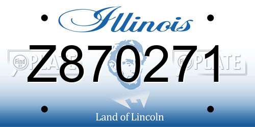 Z870271 Illinois License Plate
