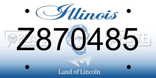 Z870485 Illinois License Plate